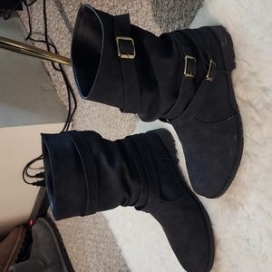 Black mid calf boot size 8